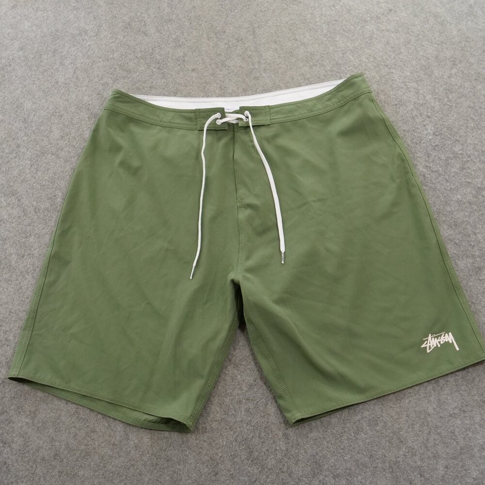 Stussy Men's Olive Green Swim Trunks